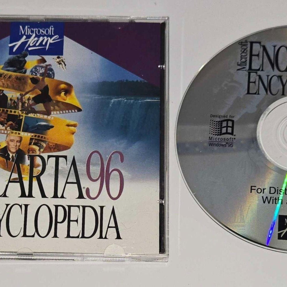 Vintage Microsoft Encarta 96 Encyclopedia Windows 95 Software CD-ROM